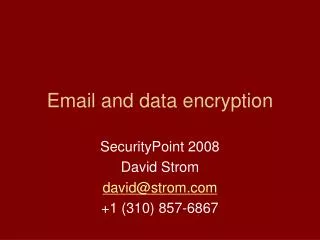 Email and data encryption