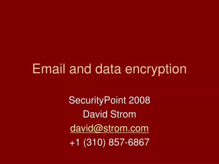 email and data encryption