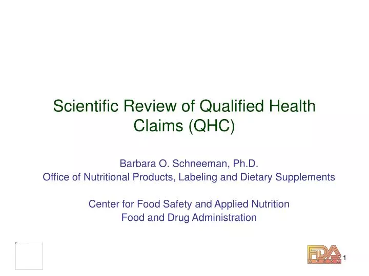 scientific review of qualified health claims qhc