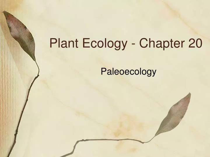 plant ecology chapter 20