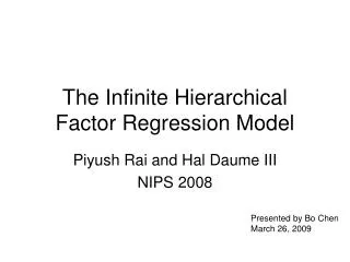 The Infinite Hierarchical Factor Regression Model