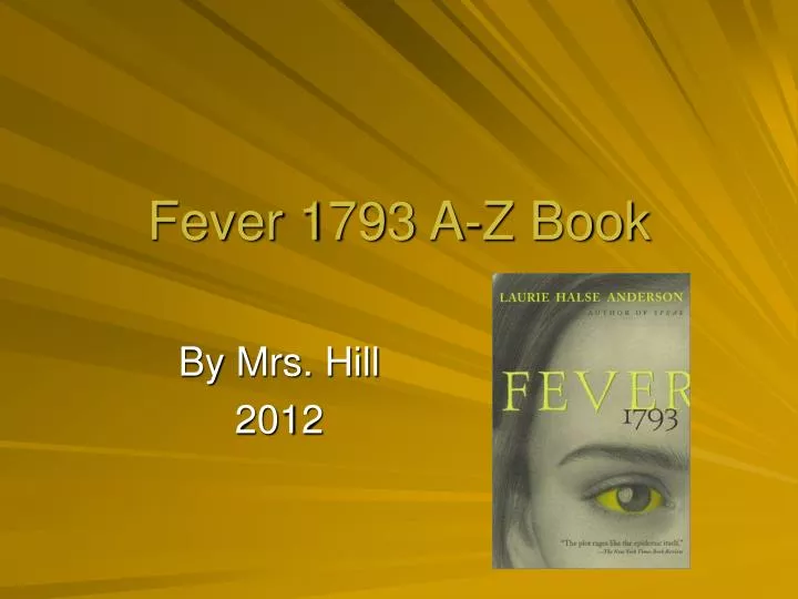 fever 1793 a z book