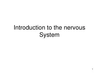 introduction to the nervous system