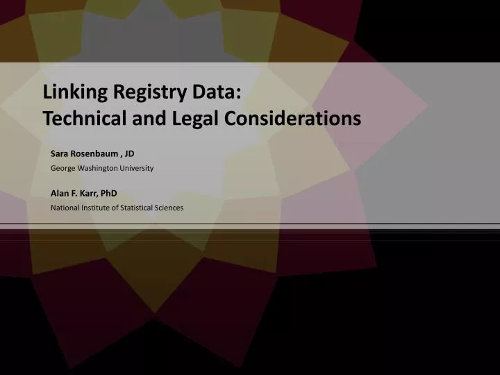 linking registry data technical and legal considerations