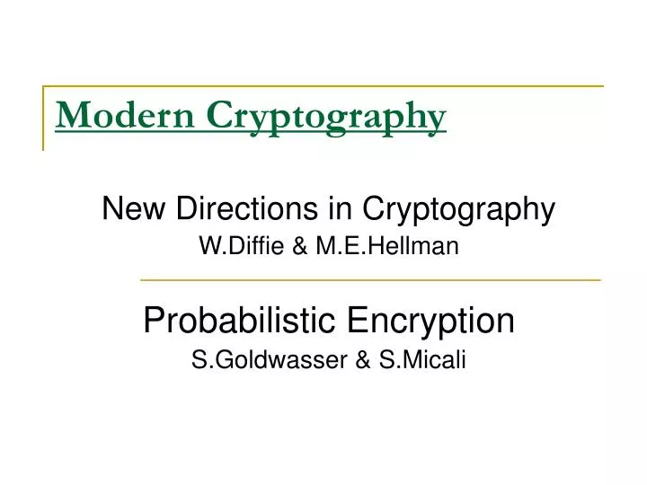 modern cryptography