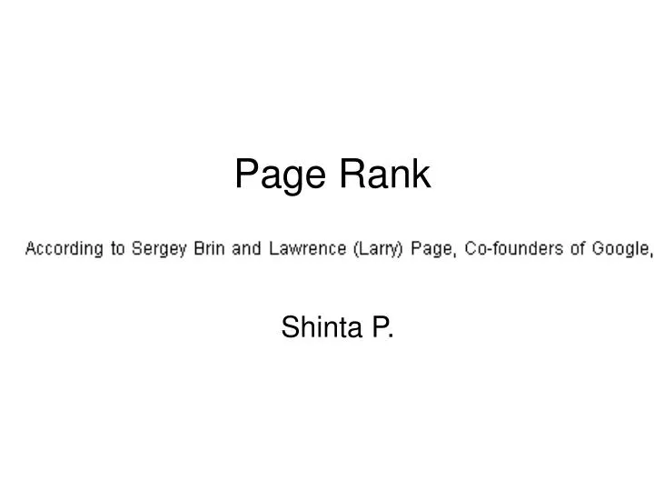 page rank