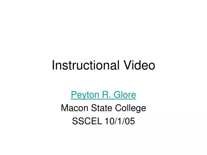 instructional video