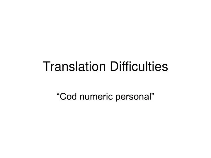 translation difficulties