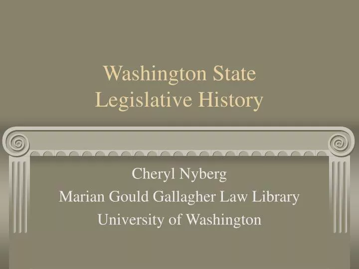 washington state legislative history