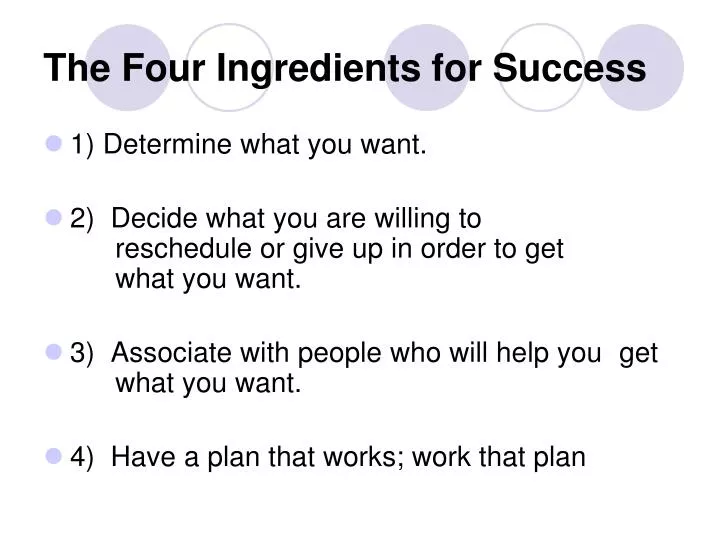 the four ingredients for success