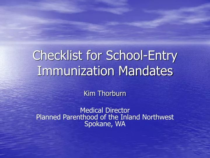 checklist for school entry immunization mandates