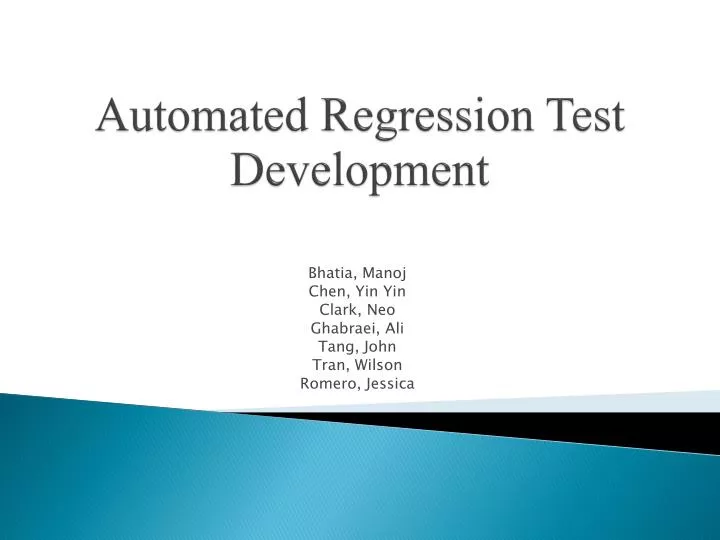 automated regression test development
