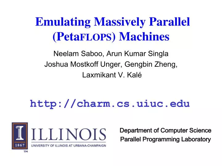 emulating massively parallel peta flops machines