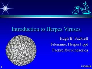 Introduction to Herpes Viruses