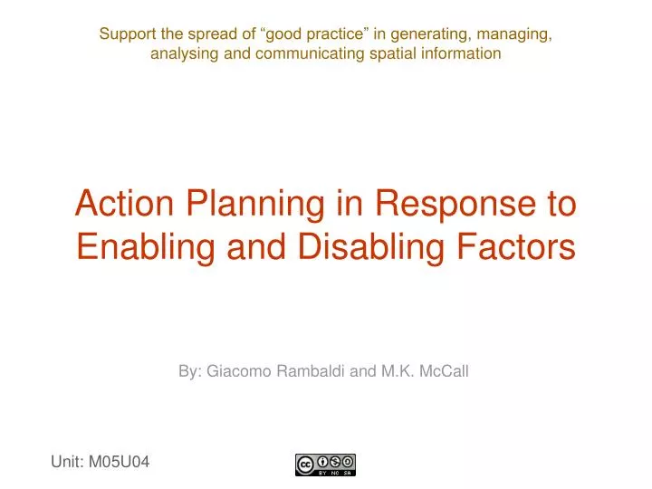 action planning in response to enabling and disabling factors