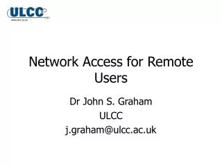Network Access for Remote Users