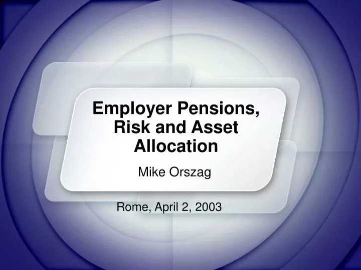 employer pensions risk and asset allocation