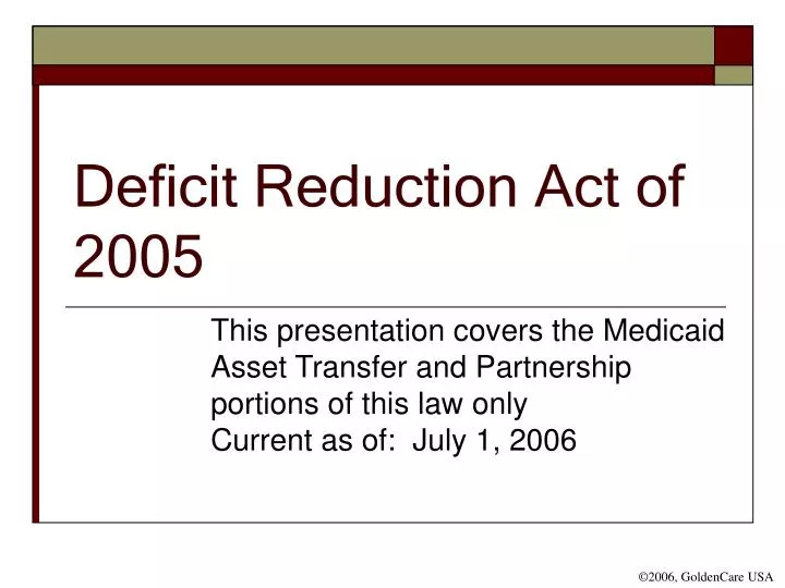 deficit reduction act of 2005