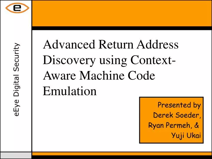 advanced return address discovery using context aware machine code emulation