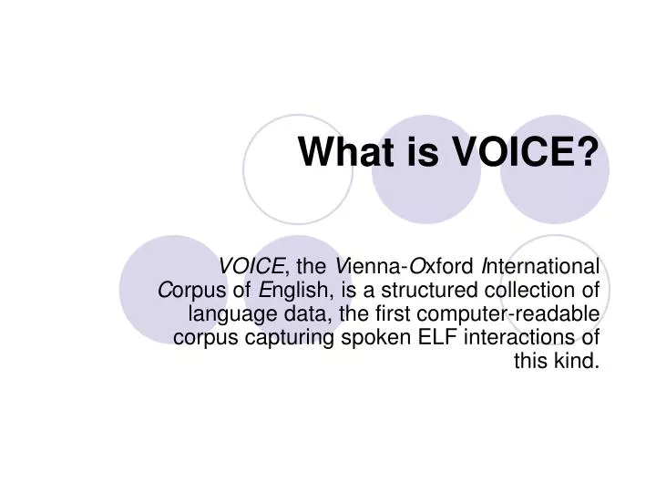 what is voice