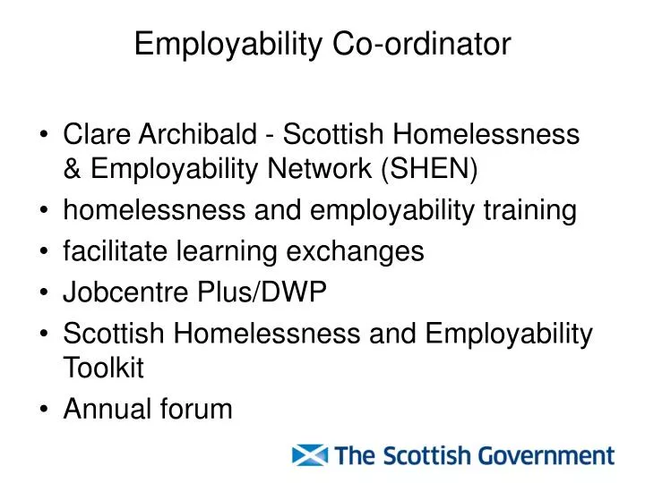 employability co ordinator