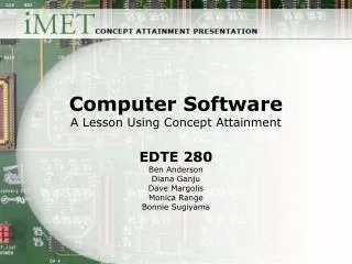 Computer Software A Lesson Using Concept Attainment