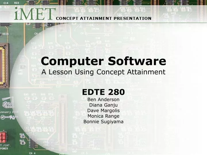 computer software a lesson using concept attainment