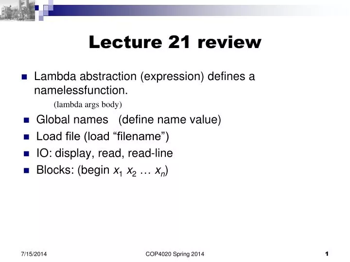 lecture 21 review