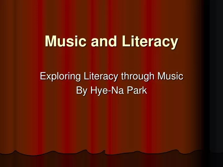 music and literacy
