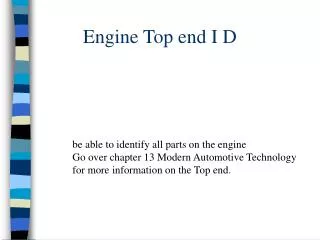 Engine Top end I D