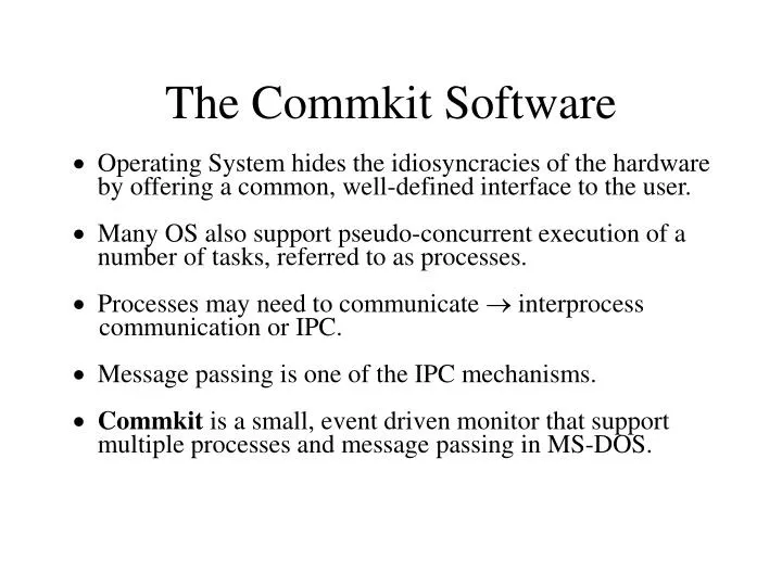 the commkit software