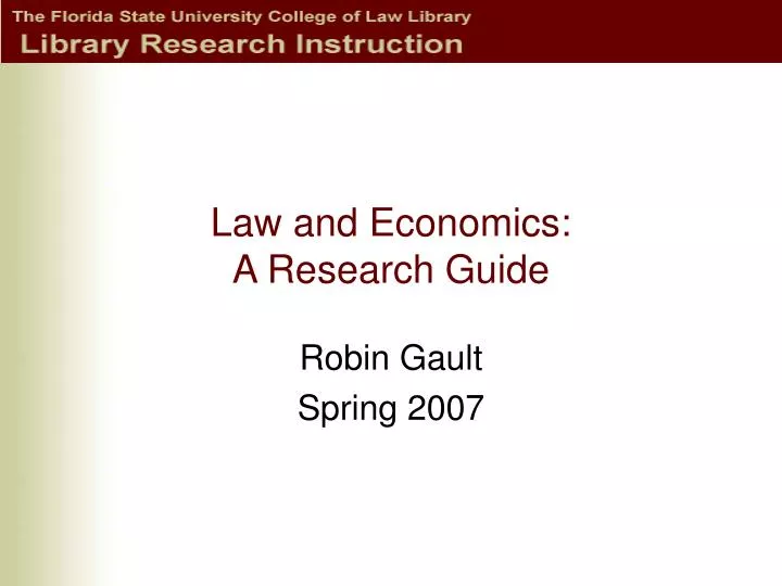 law and economics a research guide