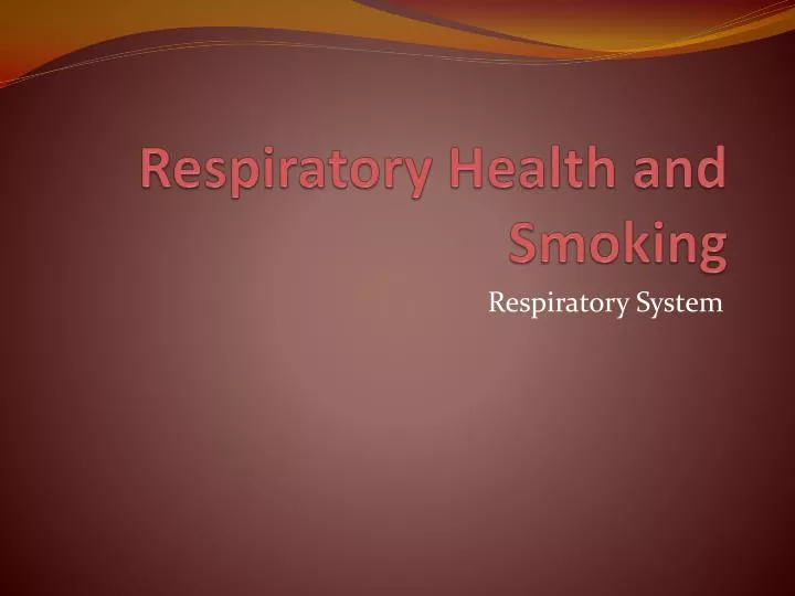 respiratory health and smoking