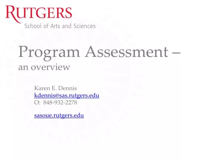 program assessment an overview