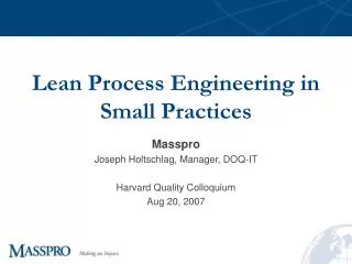 Lean Process Engineering in Small Practices