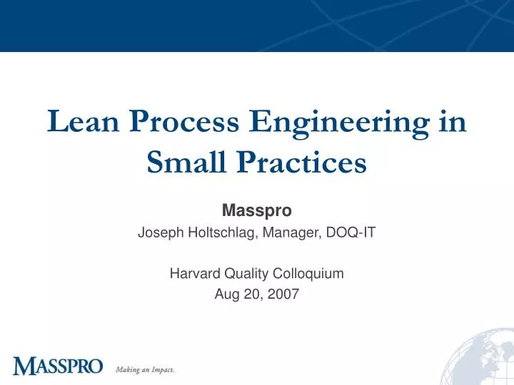 lean process engineering in small practices