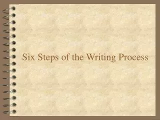 Six Steps of the Writing Process