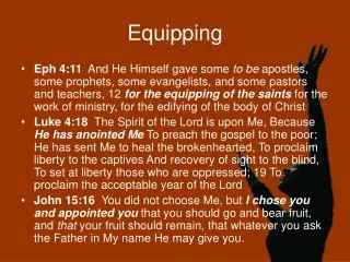 Equipping