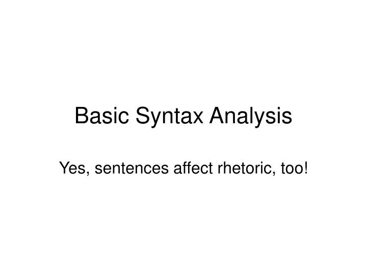 basic syntax analysis