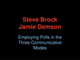 Steve Brock Jamie Demson