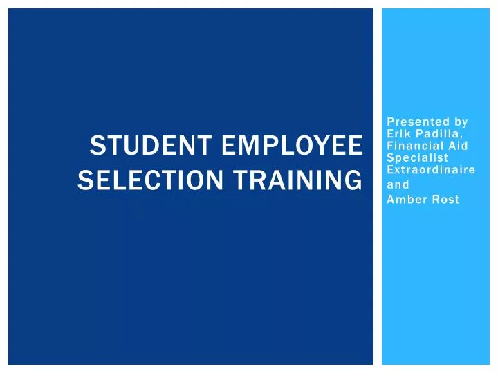 student employee selection training