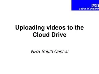 Uploading videos to the Cloud Drive