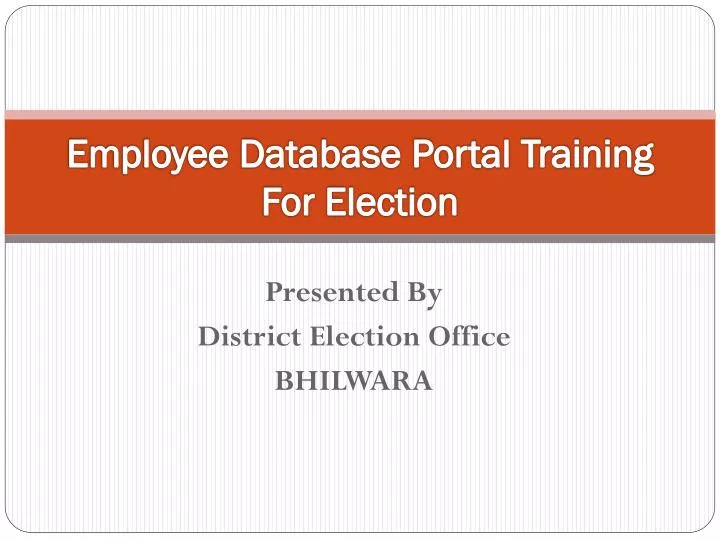 employee database portal training for election