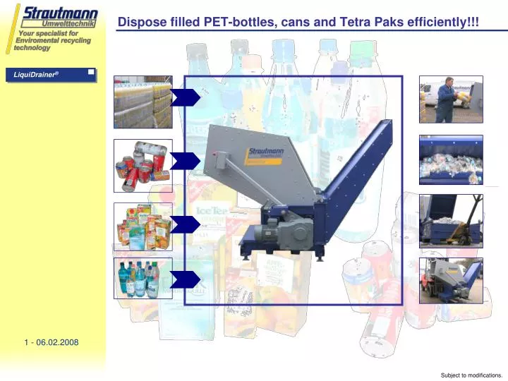 dispose filled pet bottles cans and tetra paks efficiently