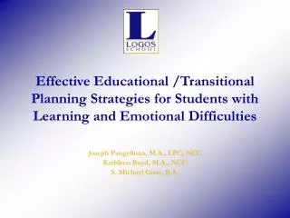 Effective Educational /Transitional Planning Strategies for Students with Learning and Emotional Difficulties