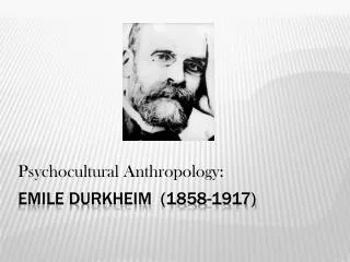 Emile Durkheim (1858-1917)