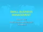 SMALL BUSINESS MANAGEMENT - slide 1