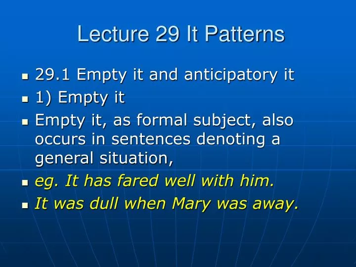 lecture 29 it patterns
