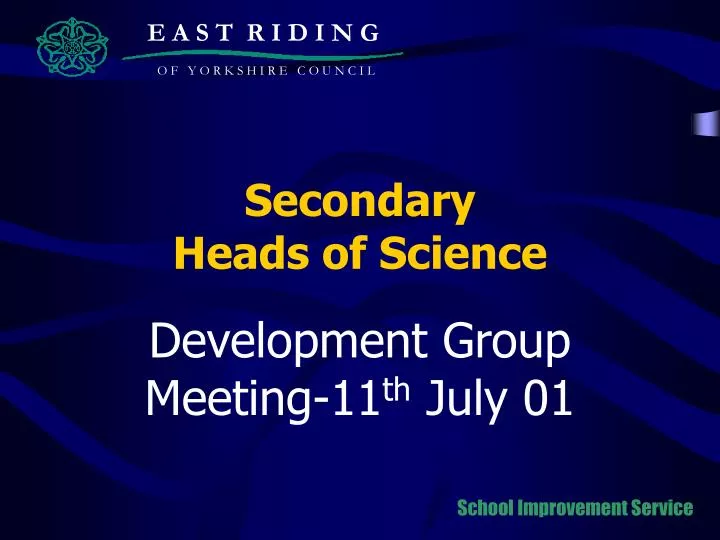 secondary heads of science