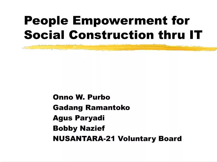people empowerment for social construction thru it